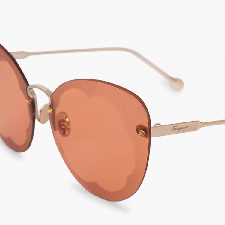 Pre Owned Salvatore Ferragamo Orange Fiore Sunglasses