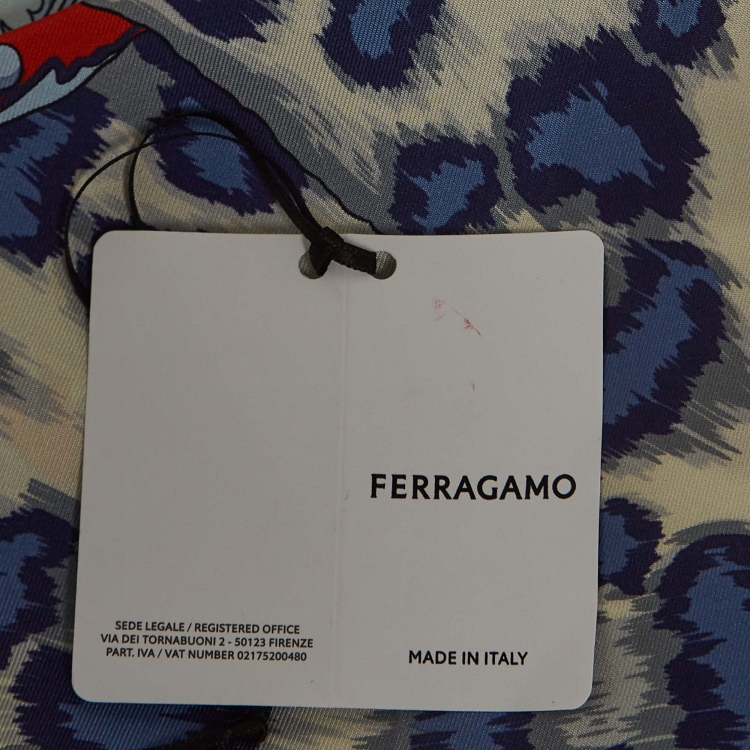 Pre Owned Salvatore Ferragamo Multicolor Togo Print Square Silk Scarf