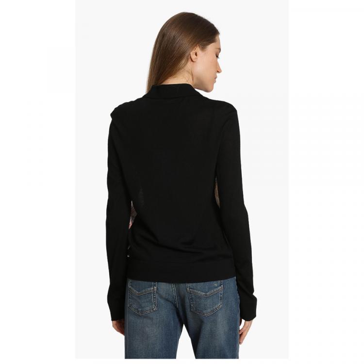 Pre Owned Salvatore Ferragamo Black Printed Cardigan S