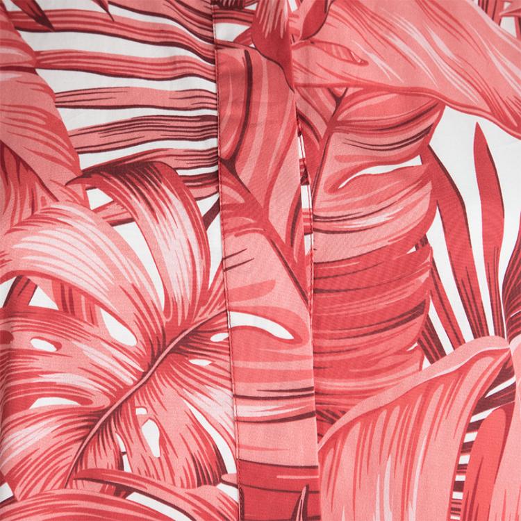 Pre Owned Salvatore Ferragamo Red Leaf Printed Cotton Long Sleeve Shirt  M