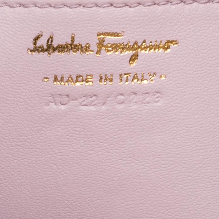 Pre Owned Salvatore Ferragamo Pink Quilted Leather Macaron Clutch