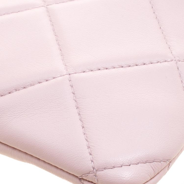 Pre Owned Salvatore Ferragamo Pink Quilted Leather Macaron Clutch