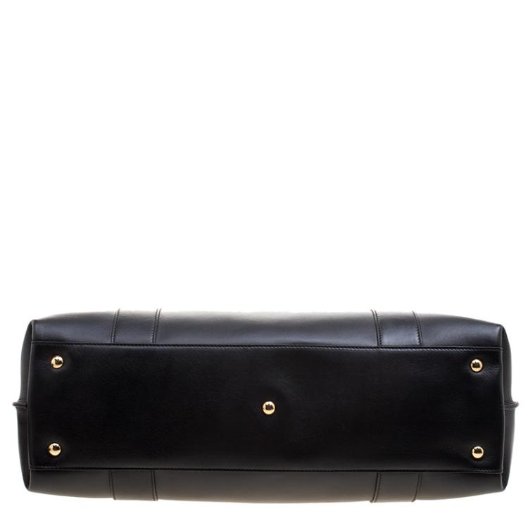 Pre Owned Salvatore Ferragamo Black Leather Large Sookie Tote