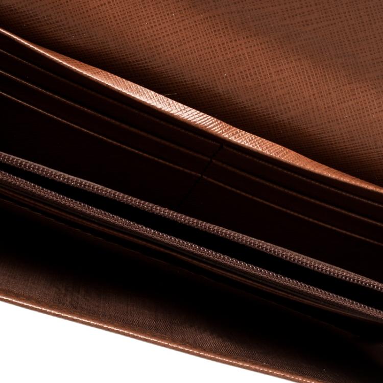 Pre Owned Salvatore Ferragamo Brown Leather Continental Wallet