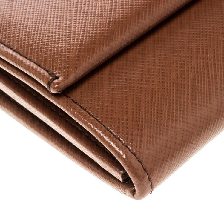 Pre Owned Salvatore Ferragamo Brown Leather Continental Wallet