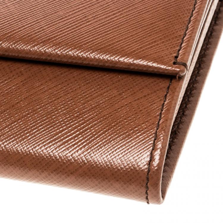 Pre Owned Salvatore Ferragamo Brown Leather Continental Wallet