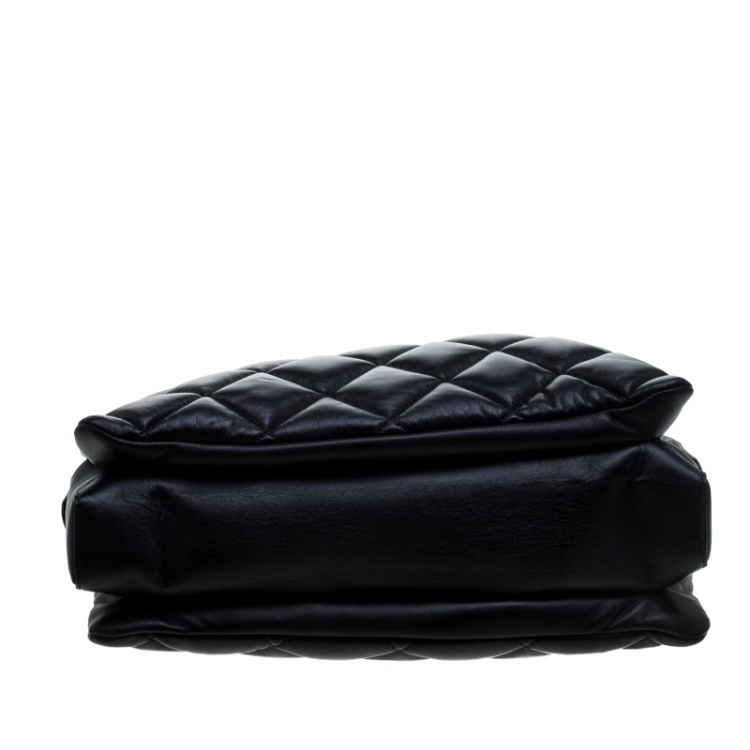 مملوكة مسبقًا Salvatore Ferragamo Black Quilted Leather Ginette Chain Shoulder Bag