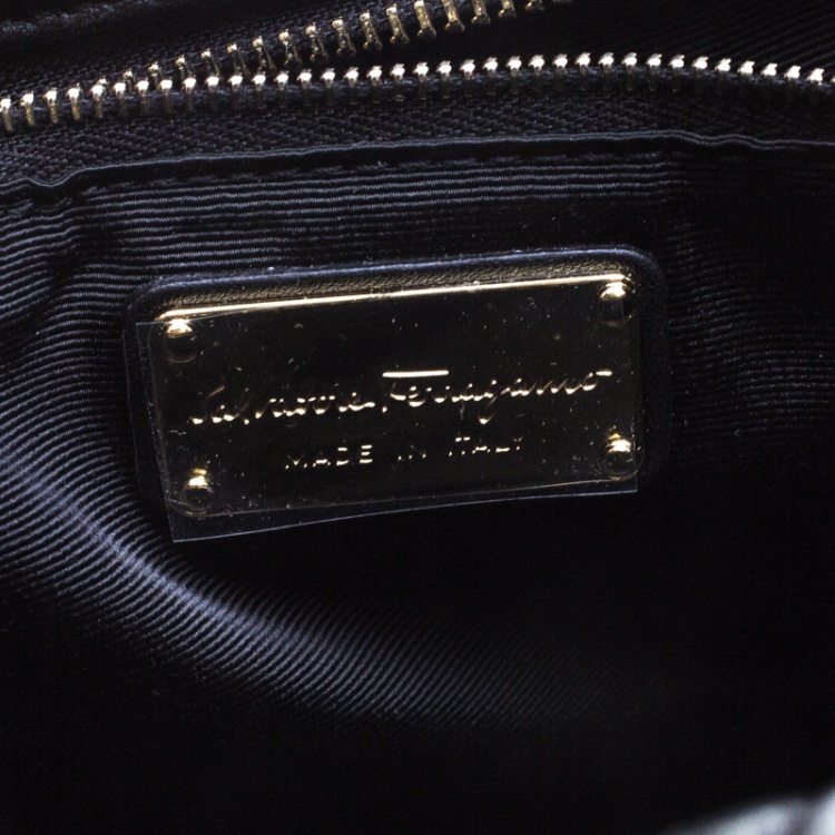 مملوكة مسبقًا Salvatore Ferragamo Black Quilted Leather Ginette Chain Shoulder Bag