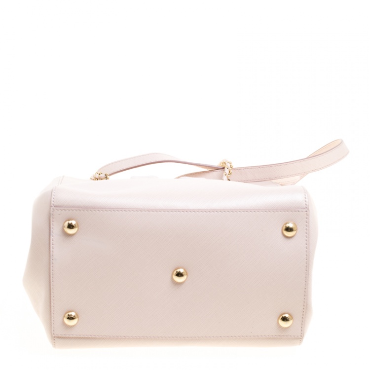 Pre Owned Salvatore Ferragamo Blush Pink Leather Vany Chain Tote