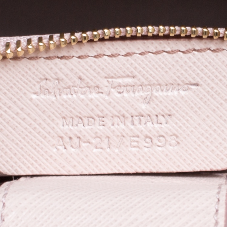 Pre Owned Salvatore Ferragamo Blush Pink Leather Vany Chain Tote