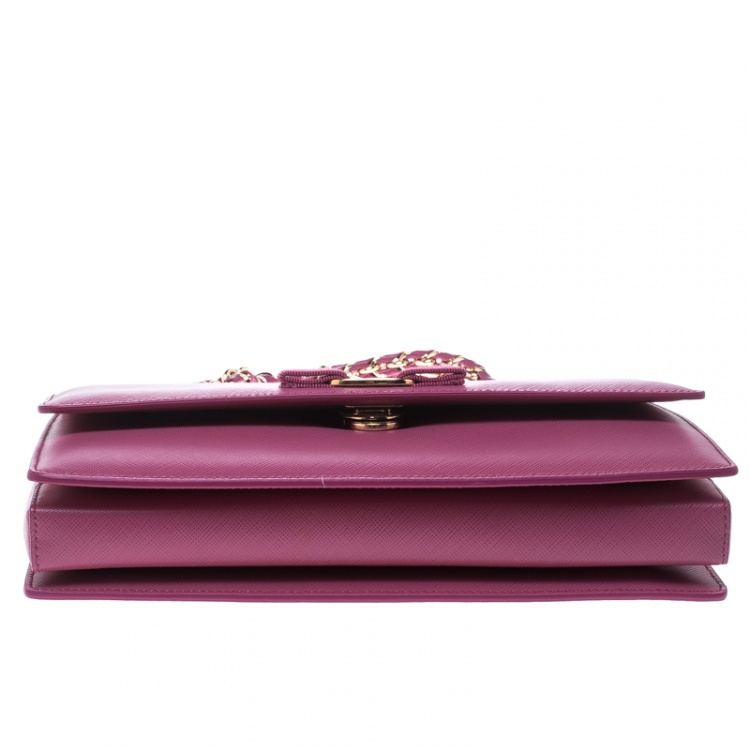 Pre Owned Salvatore Ferragamo Pink Leather Medium Ginny Shoulder Bag