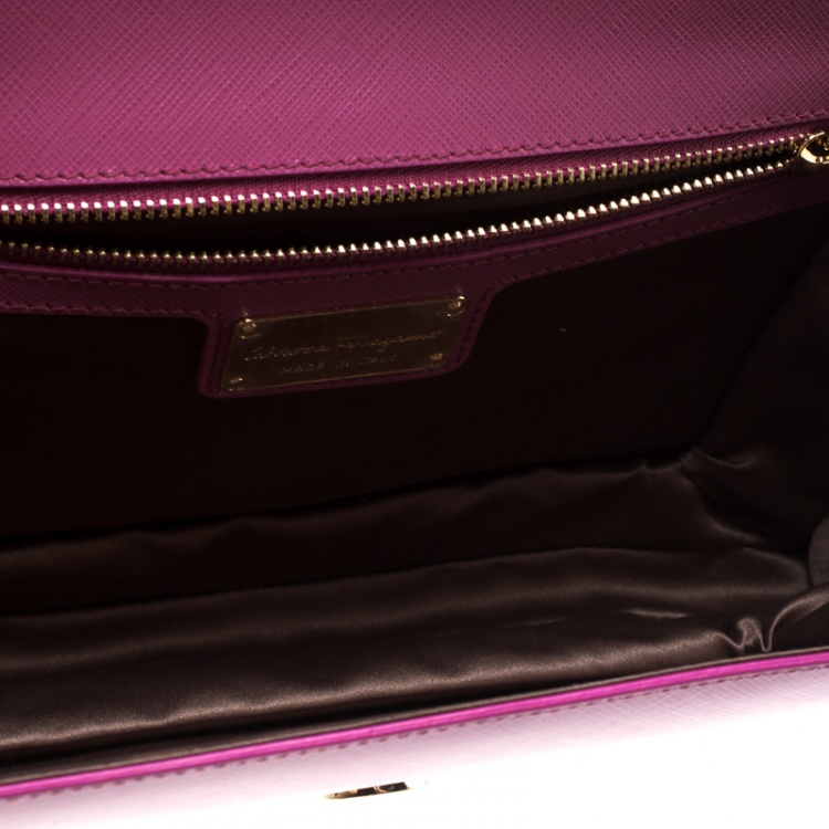 Pre Owned Salvatore Ferragamo Pink Leather Medium Ginny Shoulder Bag