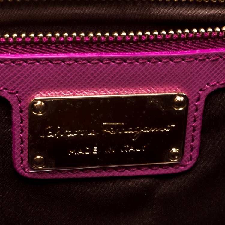 Pre Owned Salvatore Ferragamo Pink Leather Medium Ginny Shoulder Bag