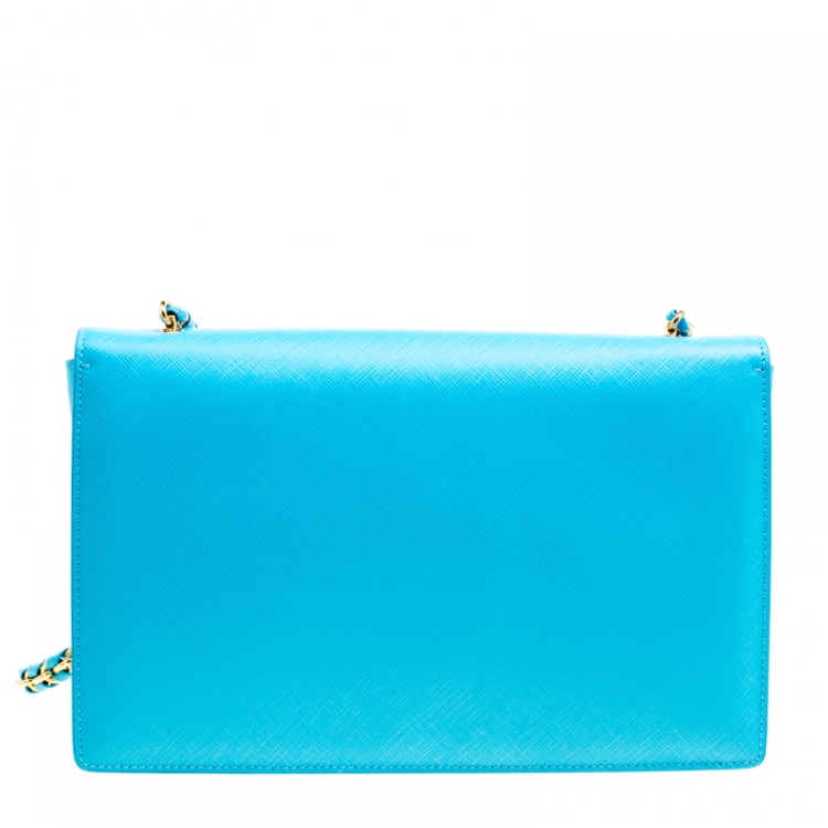 Pre Owned Salvatore Ferragamo Blue Leather Vara Shoulder Bag