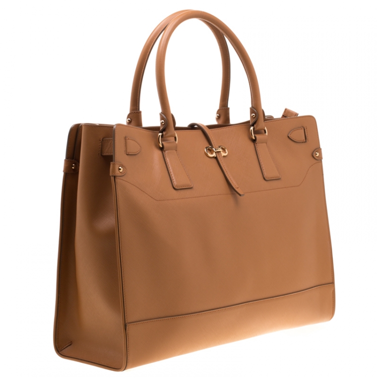 Pre Owned Salvatore Ferragamo Brown Leather Large Briana Tote