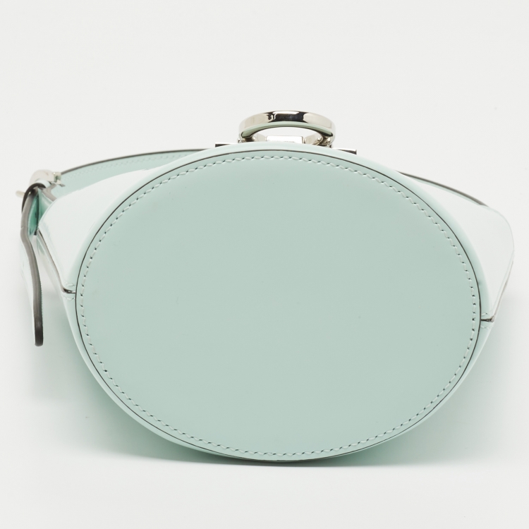 Pre Owned Salvatore Ferragamo Mint Green Leather Trifolio Shoulder Bag
