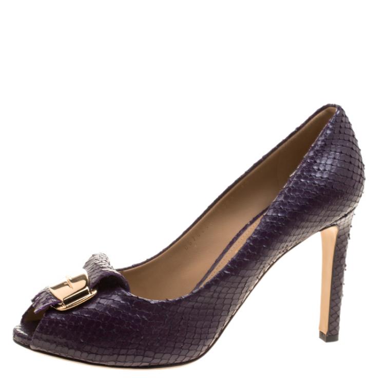 Salvatore Ferragamo パープル バレエフラット バレリーナシューズ - ウィメンズ | Ferragamo