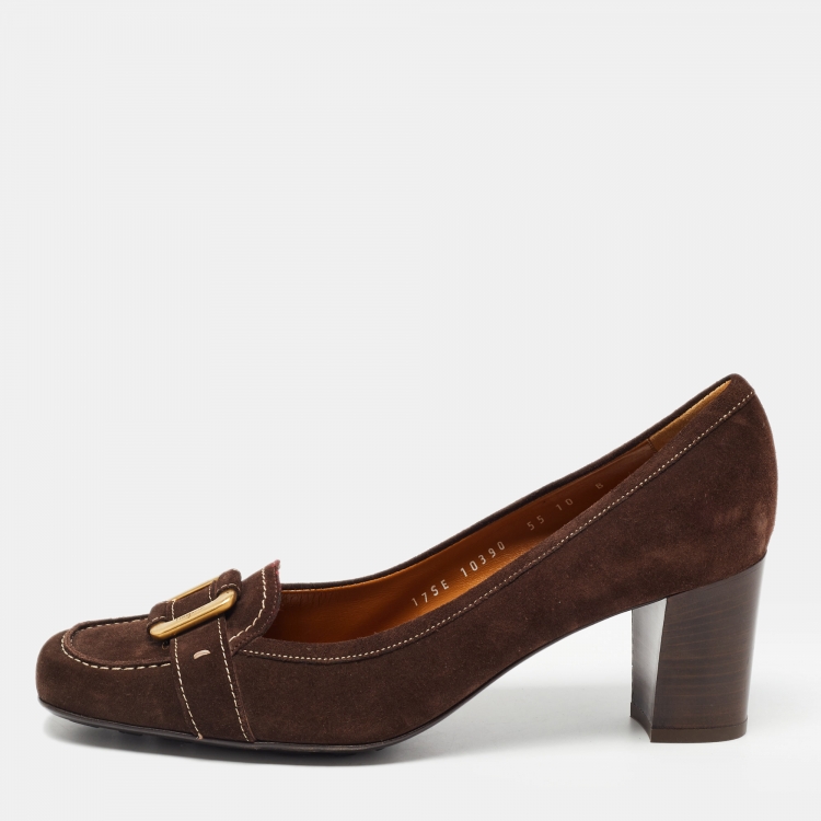 Salvatore Ferragamo Suede Buckle orders Block Heel