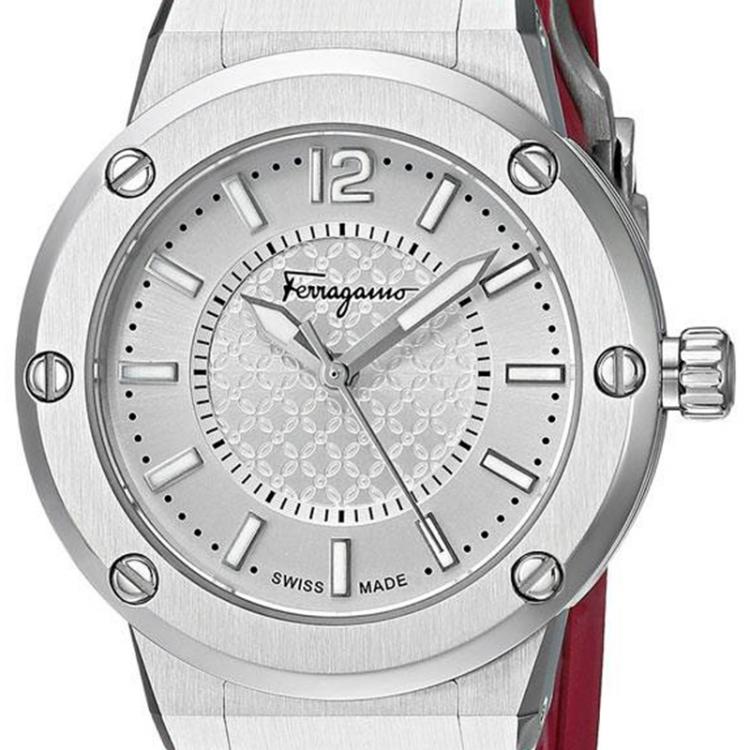 Pre Owned Salvatore Ferragamo Silver Stainless Steel FIG010015 Women's Wristwatch 33MM