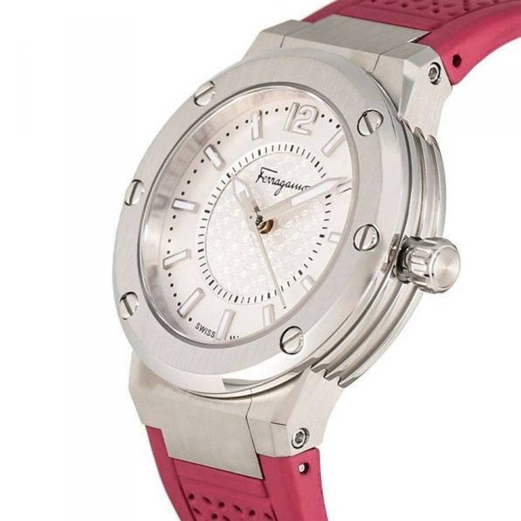 Pre Owned Salvatore Ferragamo Silver Stainless Steel FIG010015 Women's Wristwatch 33MM