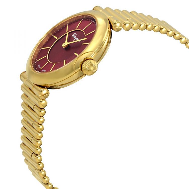 Pre Owned Salvatore Ferragamo Red Gold Ion-Plated Stainless Steel FIN060015 Women's Wristwatch 36MM