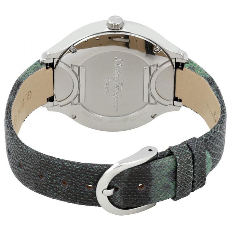 Pre Owned Salvatore Ferragamo Blue Stainless Steel FIZ040015 Women's Wristwatch 38MM