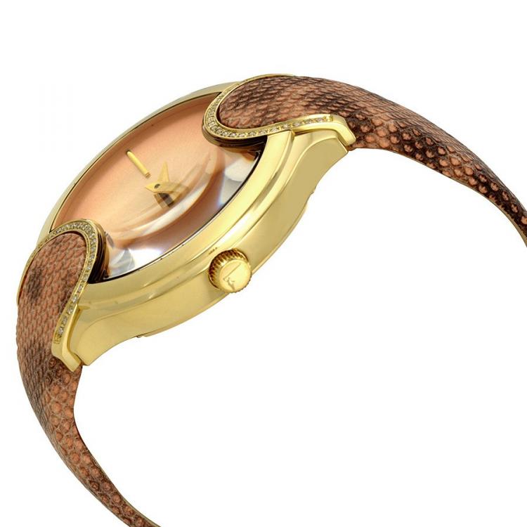 Pre Owned Salvatore Ferragamo Pink Gold Plated Stainless Steel FIZ050015 Women's Wristwatch 38MM