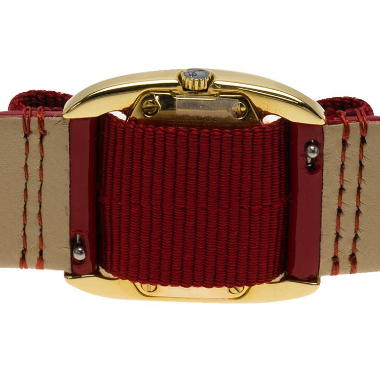 Pre Owned Salvatore Ferragamo Diamond Gold-Plated Stainless Steel Varina Women's Wristwatch 26MM