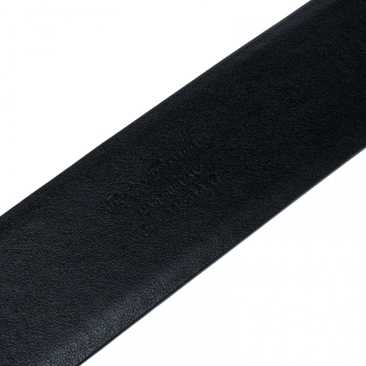 Pre Owned Salvatore Ferragamo Black Leather Ceylon Belt Size 85cm