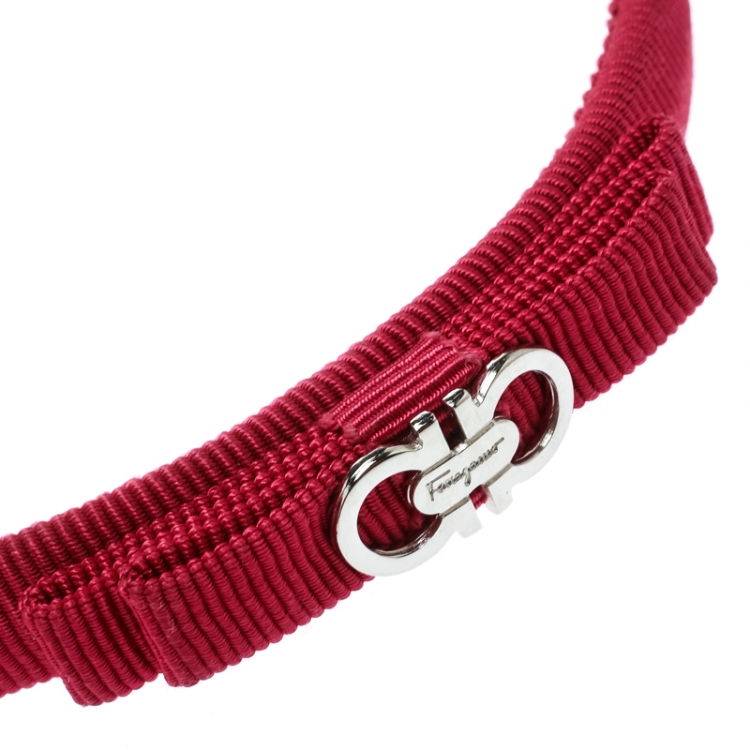 Pre Owned Salvatore Ferragamo Pink Vara Bow Headband