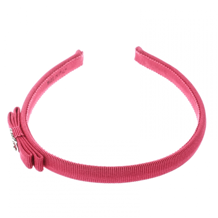 Pre Owned Salvatore Ferragamo Pink Vara Bow Headband