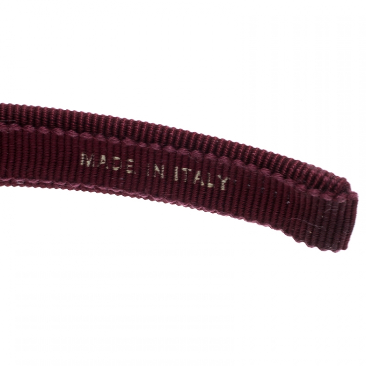 Pre Owned Salvatore Ferragamo Burgundy Gold Tone Vara Headband