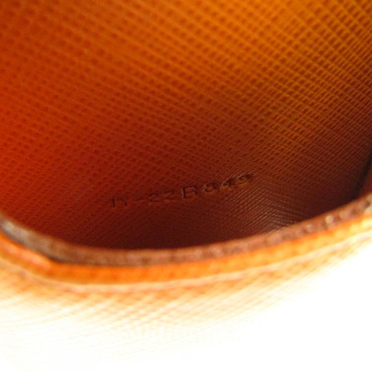 Pre Owned Salvatore Ferragamo Orange Leather Phone Pouch