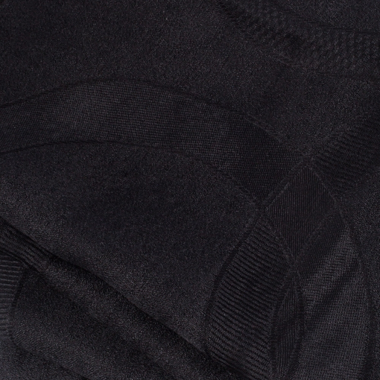 Pre Owned Salvatore Ferragamo Black Tonal Gancini Patterned Jacquard Cashmere Silk Shawl