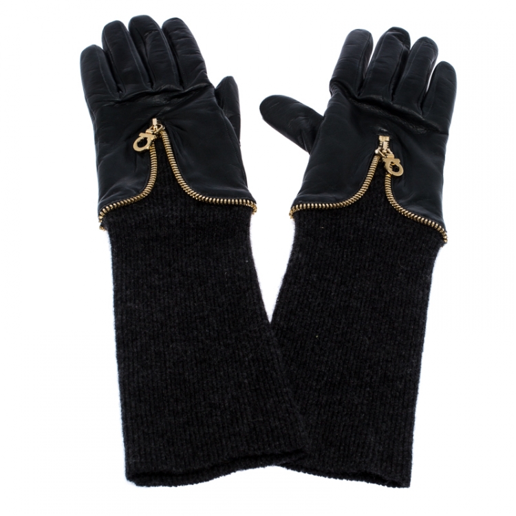 ferragamo leather gloves