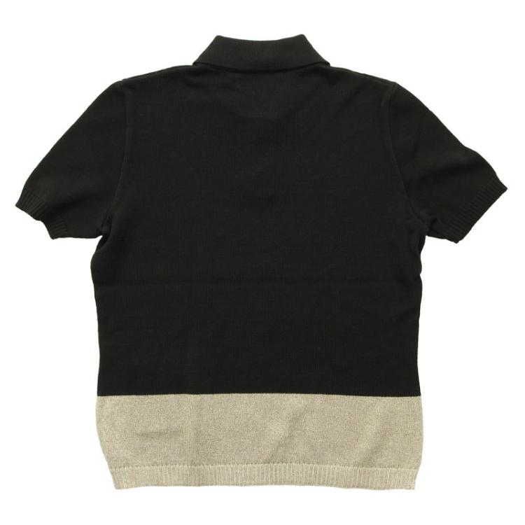 Pre Owned Salvatore Ferragamo Black Color Block Knit Top M
