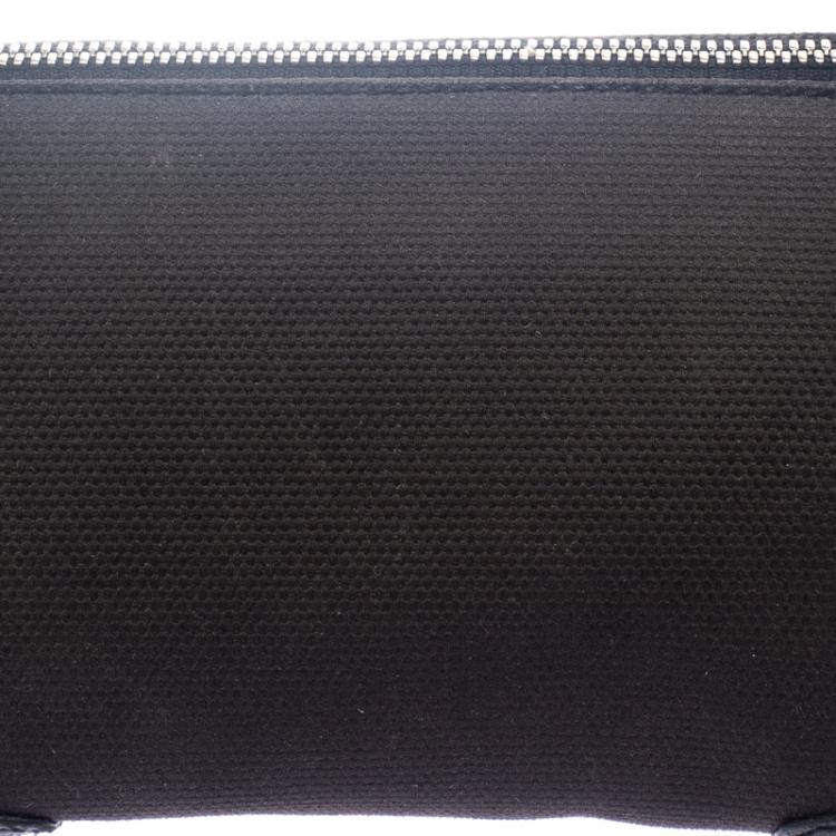 Pre Owned Salvatore Ferragamo Black Canvas and Leather Cosmetic Pouch