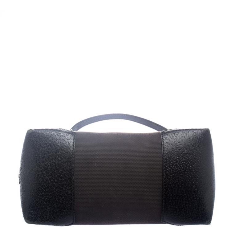 Pre Owned Salvatore Ferragamo Black Canvas and Leather Cosmetic Pouch