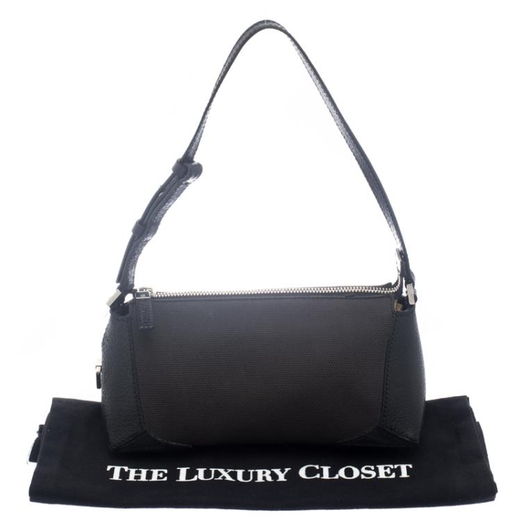 Pre Owned Salvatore Ferragamo Black Canvas and Leather Cosmetic Pouch