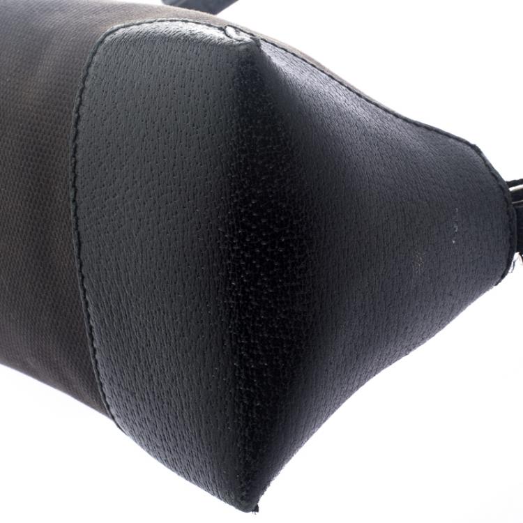 Pre Owned Salvatore Ferragamo Black Canvas and Leather Cosmetic Pouch
