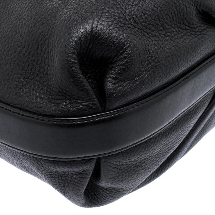 Pre Owned Salvatore Ferragamo Black Leather Hobo