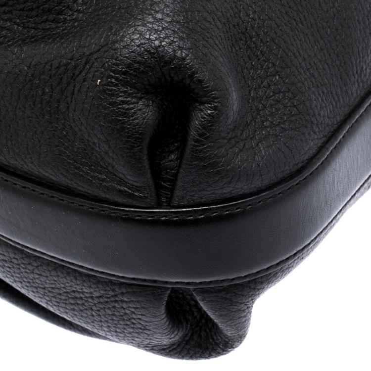 Pre Owned Salvatore Ferragamo Black Leather Hobo