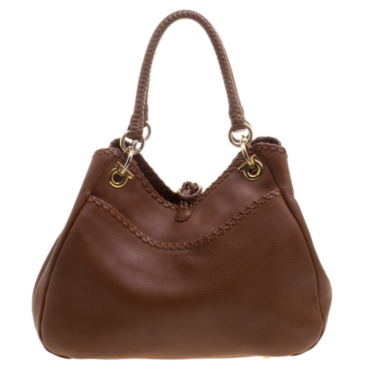 مملوكة مسبقًا Salvatore Ferragamo Brown Leather Tote
