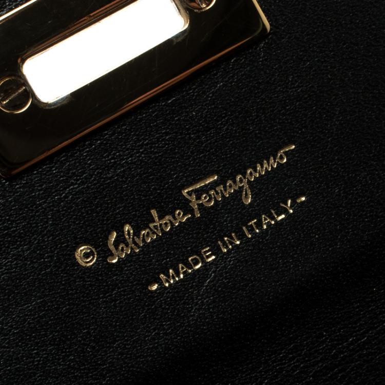 Pre Owned Salvatore Ferragamo Black Python Wallet
