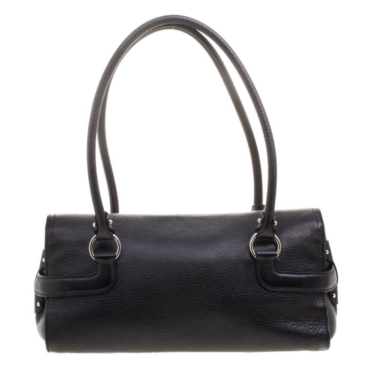 Pre Owned Salvatore Ferragamo Black Leather Satchel