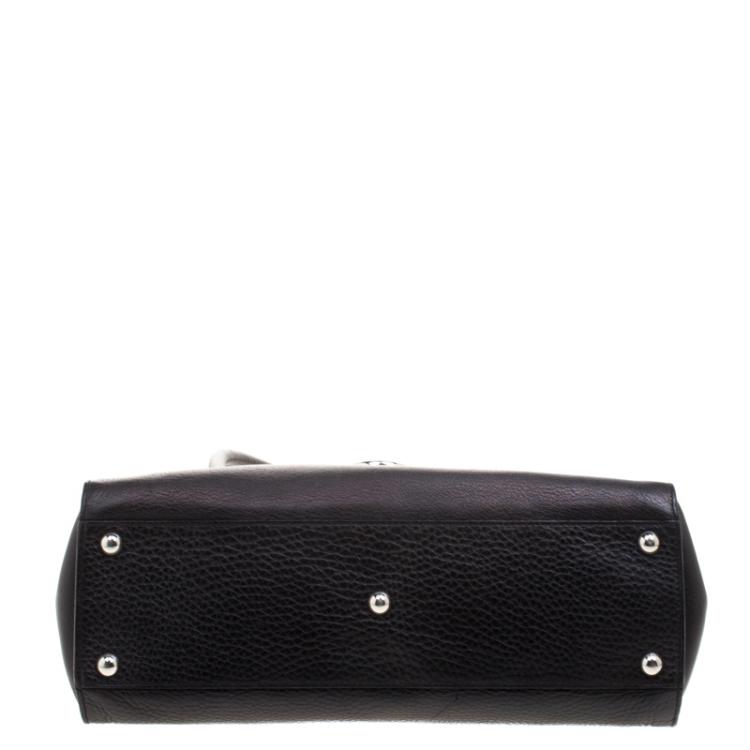 Pre Owned Salvatore Ferragamo Black Leather Satchel