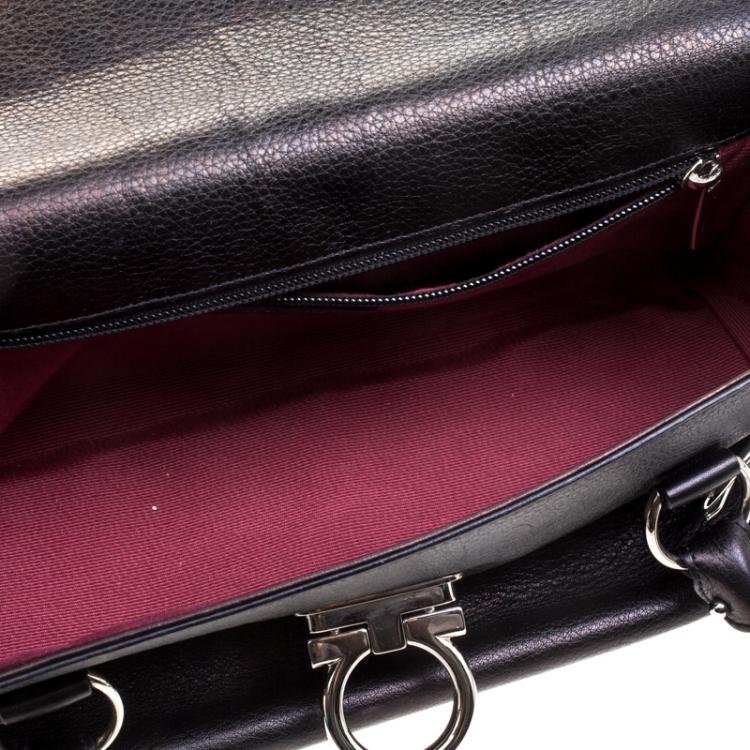 Pre Owned Salvatore Ferragamo Black Leather Satchel
