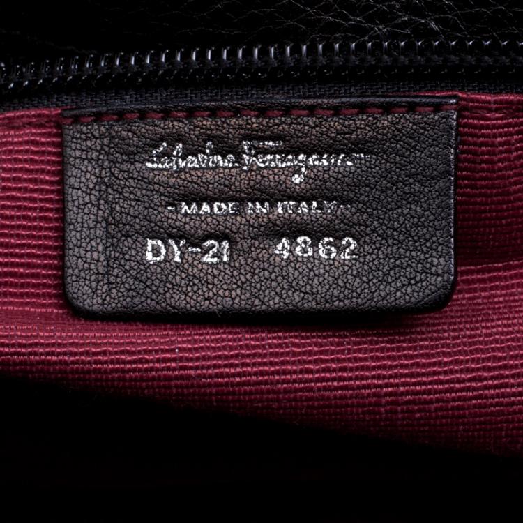 Pre Owned Salvatore Ferragamo Black Leather Satchel