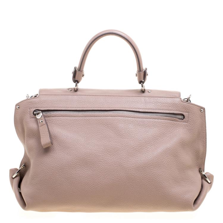 Pre Owned Salvatore Ferragamo Beige Leather Medium Sofia Satchel