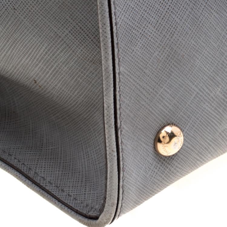 Pre Owned Salvatore Ferragamo Grey Leather Large Briana Tote